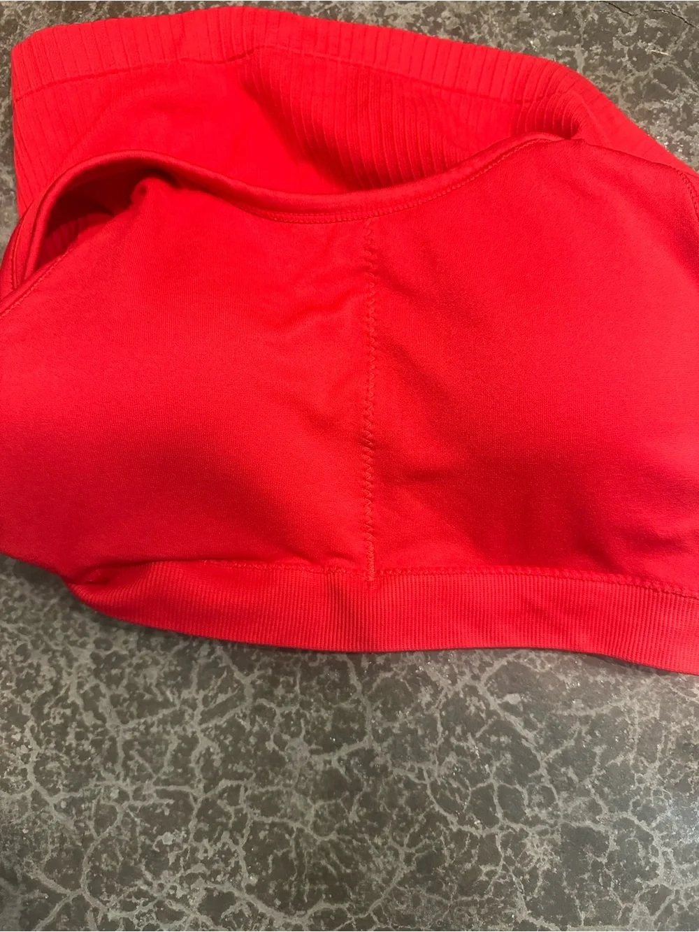 Red Ribbed Racerback Crop Tank Top - Picture 3 of 7